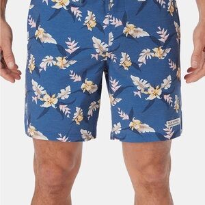 NWT Fair Harbor Nautilus Blue Floral Men Swim Board Shorts Size 38